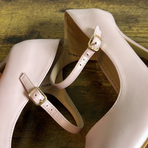 JG Athena Pastel Pink Pointed Toe Crossover Strap Heels - Picture 8 of 14